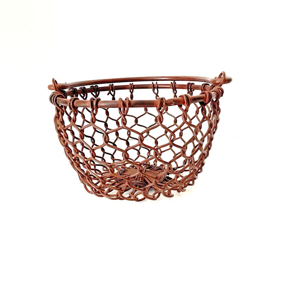 Farmhouse Style Rustic Small Wire Basket Distressed Finish Country Decor 6.5x4" - Picture 2 of 6